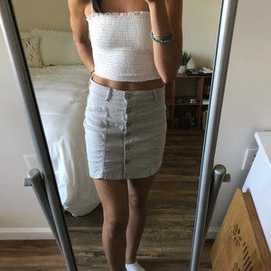 Light Grey Button Down Skir